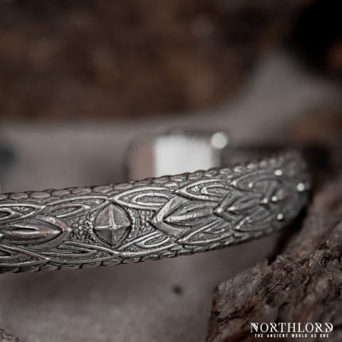 Jormungandr Arm ring, Norse Viking Bangle, Pewter - Northlord (3)