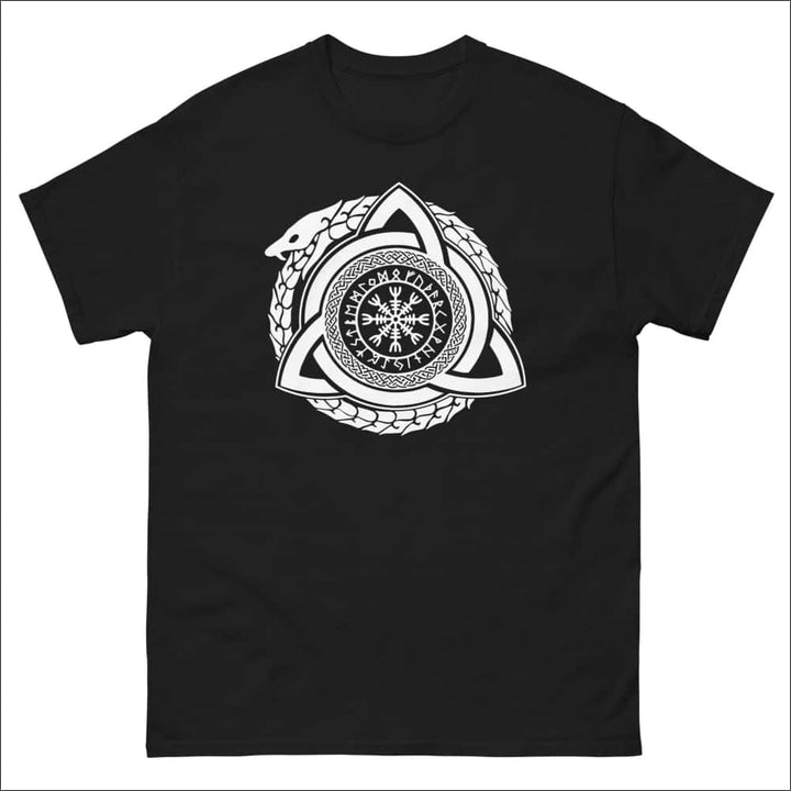 Jormungandr With Triskelion T shirt Black and Navy Northlord