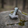 Large Geri & Freki Mjolnir Pendant | 925 Sterling Silver - Northlord