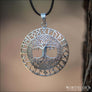Large Yggdrasil Pendant With Runes Sterling Silver - Northlord