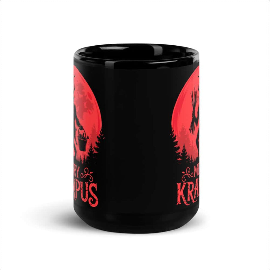 Merry Krampus Mug – Gothic Christmas Black Glossy - Northlord