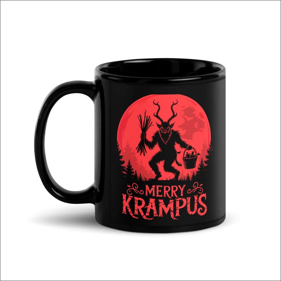 Merry Krampus Mug – Gothic Christmas Black Glossy - Northlord
