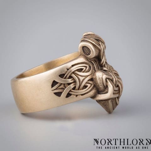 _Mjolnir Viking Ring, Modern Norse Style, Bronze  - Northlord