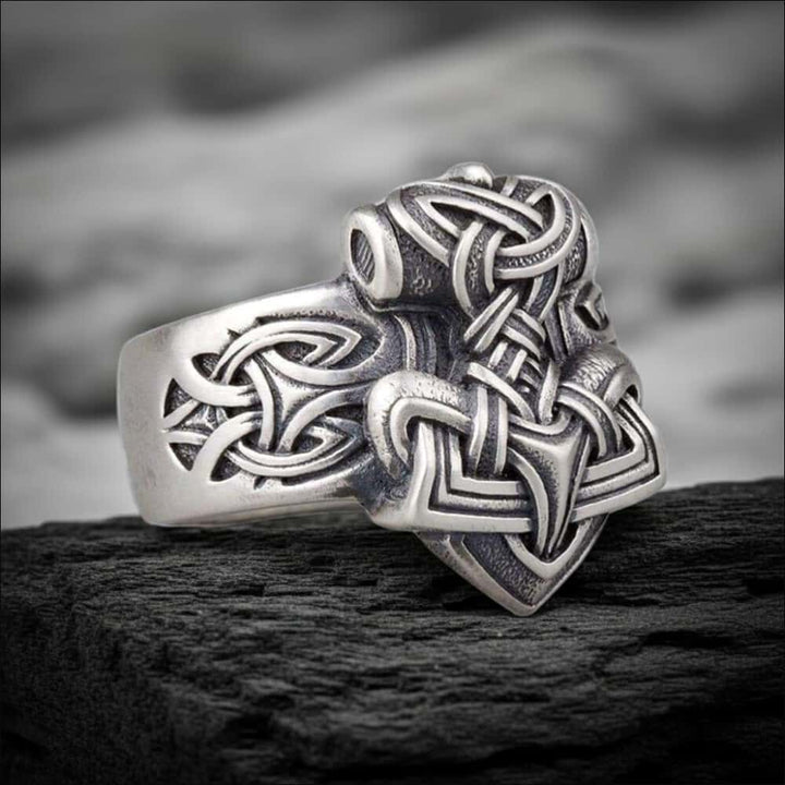 Mjolnir Viking Ring Sterling Silver - Northlord-PK