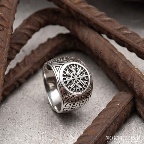 Norse Ring With Helm Of Awe, Sterling Silver - Northlord (3)