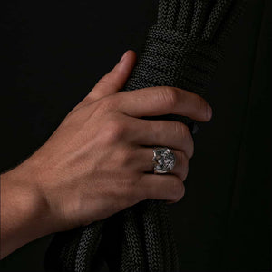 Odin’s Raven Ring Huggin Silvered Bronze - Northlord-PK