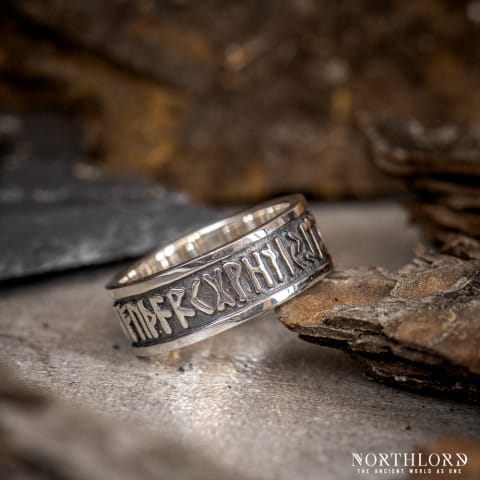 Silver Norse Ring with Runes - Northlord (2)