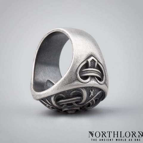 Silver Viking Ring With Runic Inscription - Northlord