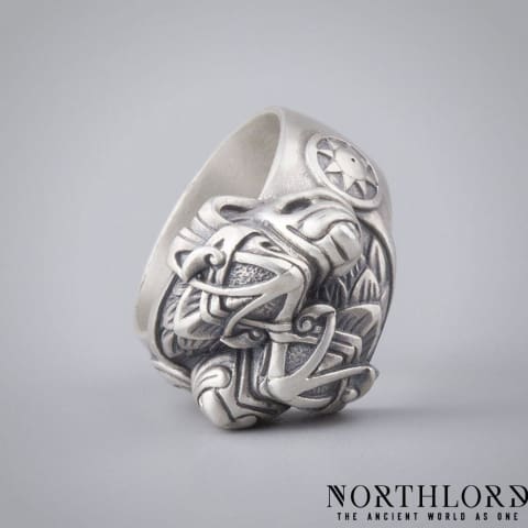 Skoll and Hati Wolves Ring,  Viking Ring, Sterling Silver - Northlord