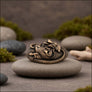 Sleeping Rats bronze figurine front view with detailed curled rats in Italian bronze