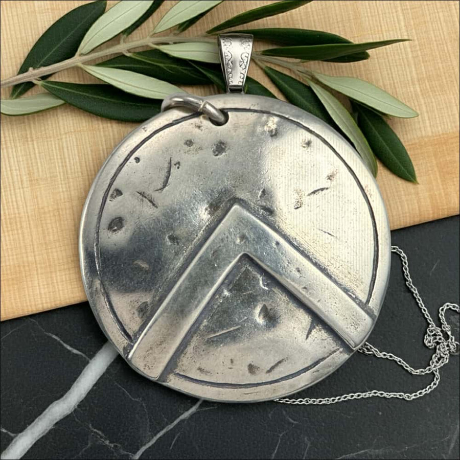 Spartan Lambda Shield Pendant Sterling Silver - Northlord