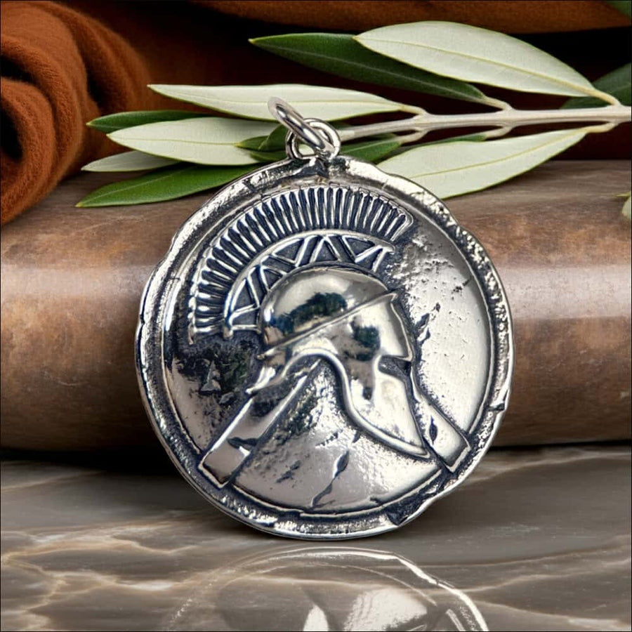 Spartan Warrior Shield Pendant Sterling Silver - Northlord