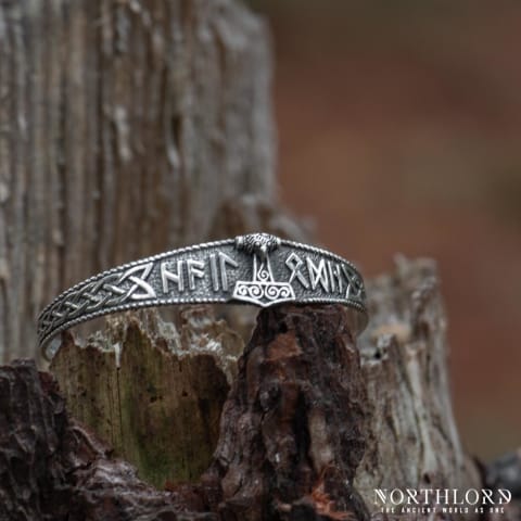 Thor's Hammer Bracelet With Runic Inscription, Sterling Silver - Northlord (3)