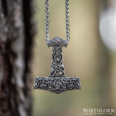 Thor's hammer necklace with Triquetra and knotwork Silver-plated Alloy - Northlord (6)
