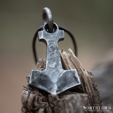 Thor's Hammer Pendant, Hand-forged, Steel Viking Amulet, Bifrost - Northlord (6)