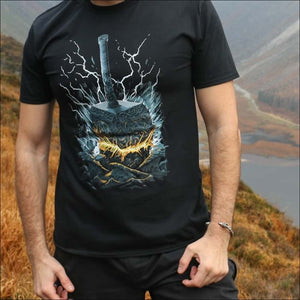 Thor’s Hammer Colored T - shirt Black - Northlord
