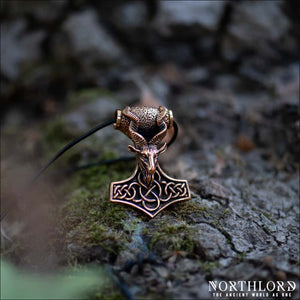 Thor’s Hammer Pendant With Goat Bronze - Northlord