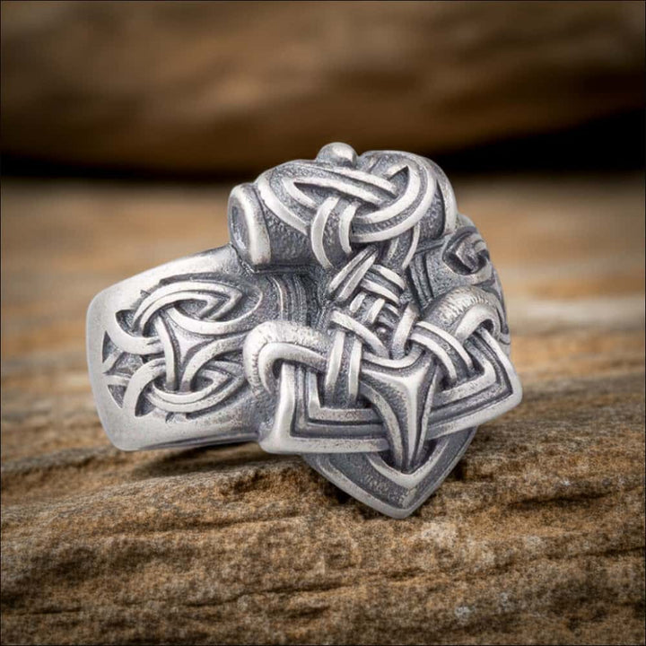 Thor’s Hammer Ring Silvered Bronze - Northlord-PK