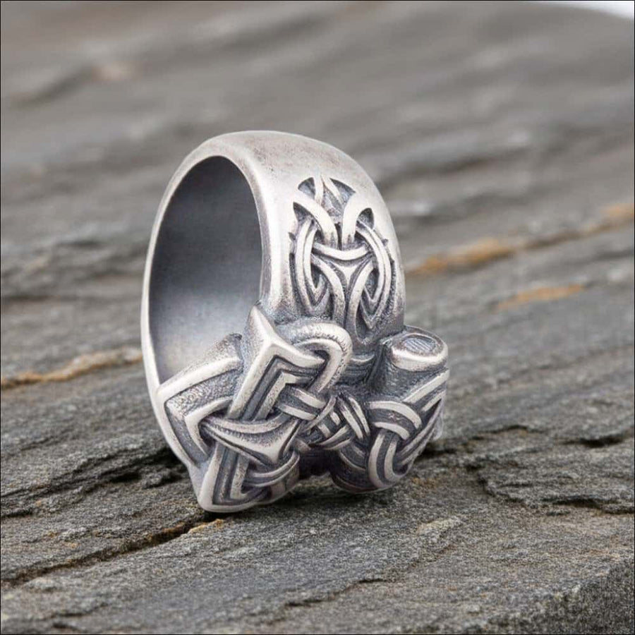 Thor’s Hammer Ring Silvered Bronze - Northlord-PK