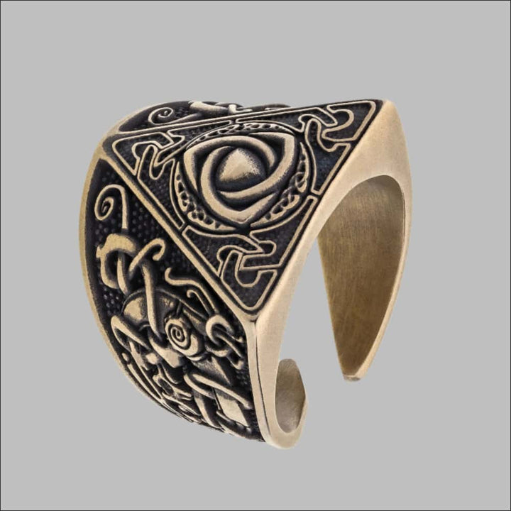 Triquetra Ring With Mammen Motifs Bronze Northlord PK