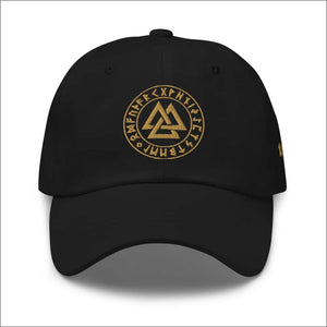 Valknut Baseball Hat Old Gold Print Northlord