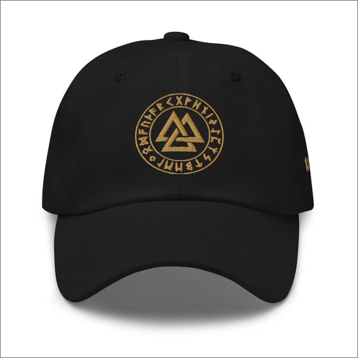 Valknut Baseball Hat Old Gold Print Northlord