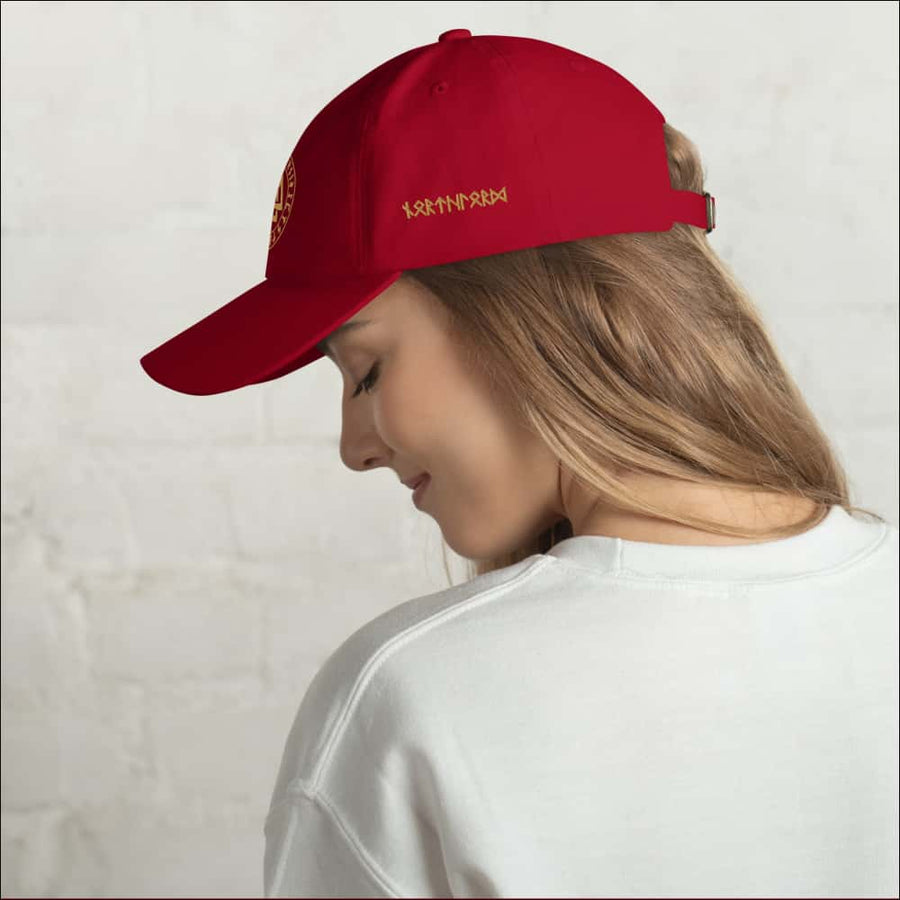 Valknut Baseball Hat Old Gold Print Northlord