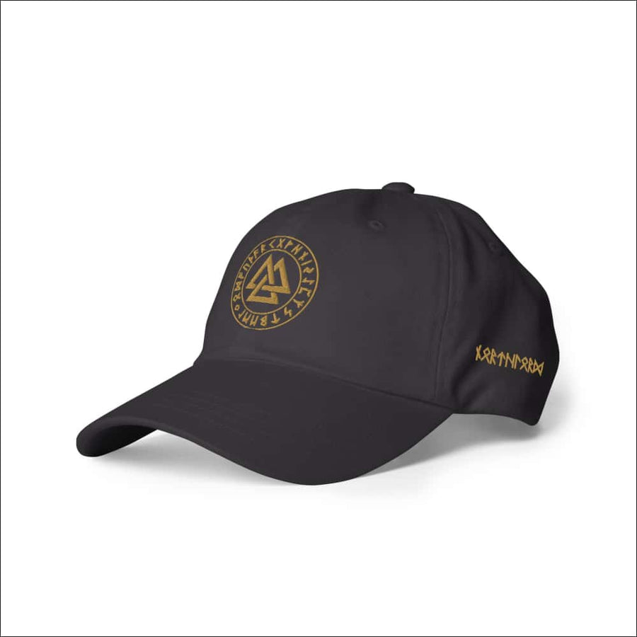 Valknut Baseball Hat Old Gold Print Northlord