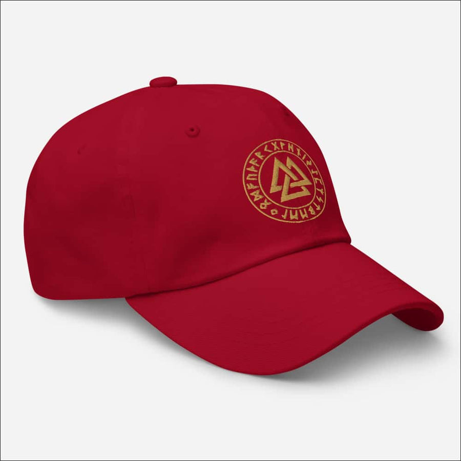 Valknut Baseball Hat Old Gold Print Northlord