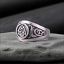 Valknut Ring With Dragon Knots Silvered Bronze - Northlord-PK