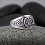 Valknut Ring With Dragon Knots Silvered Bronze - Northlord-PK