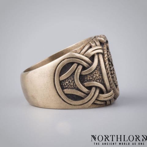 Vegvisir and Jormungandr Ring, Viking Symbol Ring - Northlord