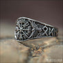 Vegvisir Ring With Hail Odin and Ravens Sterling Silver - Northlord
