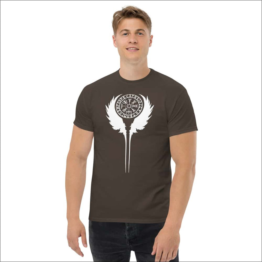 Vegvisir T shirt With Raven Wings Sleeve Print Northlord