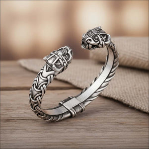 Viking Armring With Dragon Head Terminals - Northlord-PK