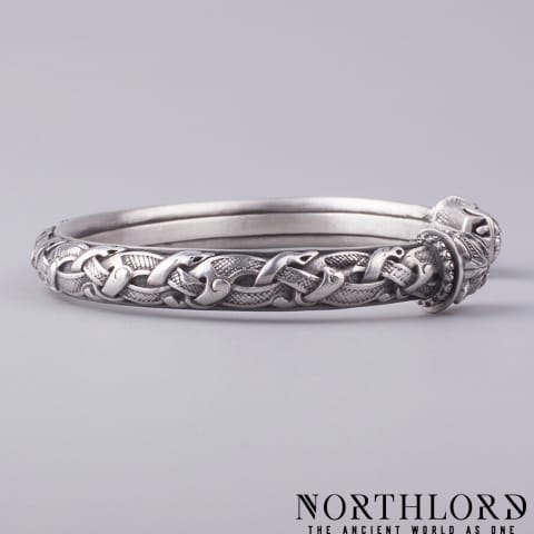 Viking Bracelet, Modern Wolf Bracelet,  Sterling Silver - Northlord
