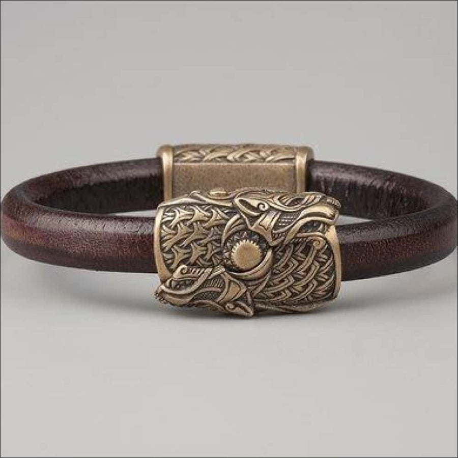 Viking Bracelet With Skoll and Hati Bronze Northlord PK