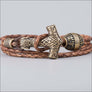 Viking Bracelet With Thor’s Hammer and Vegvisir Bead Bronze - Northlord