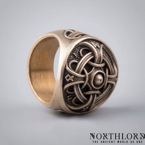 Hail Odin Viking Ring With Runes - Northlord
