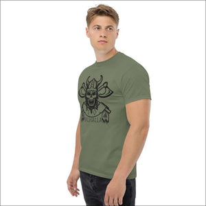 Viking Skull To Valhalla T-shirt Army - Northlord