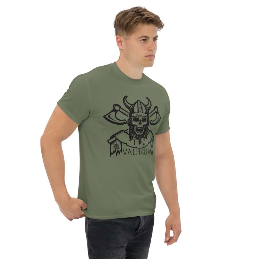 Viking Skull To Valhalla T-shirt Army - Northlord