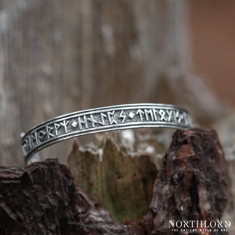 Viking Style Bracelet With Runes, Sterling Silver - Northlord (3)
