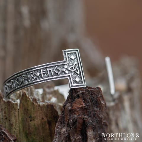 Viking Style Bracelet With Runes, Sterling Silver - Northlord (4)