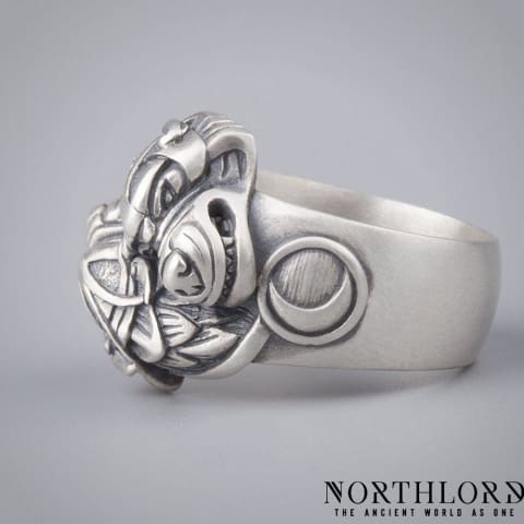 Viking Wolves Ring, Skoll, Hati,  Viking Ring, Sterling Silver - Northlord