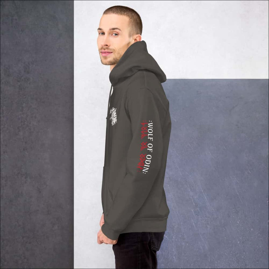 Wolf Of Odin Hoodie Sleeve Print Multicolor - Northlord