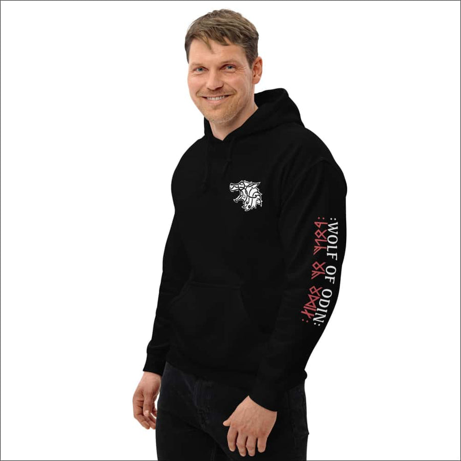 Wolf Of Odin Hoodie Sleeve Print Multicolor - Northlord