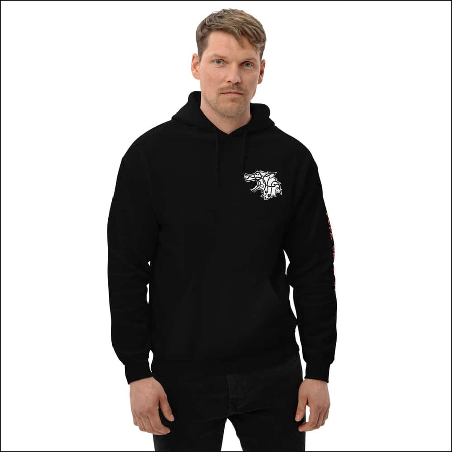 Wolf Of Odin Hoodie Sleeve Print Multicolor - Northlord