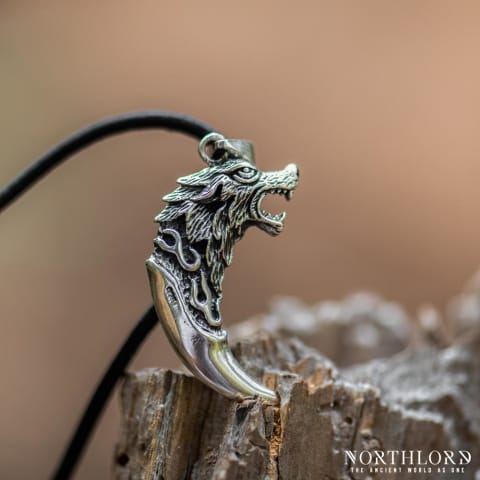 Wolf Tooth Pendant, Viking Wolf Fang Amulet, Sterling Silver - Northlord (3)