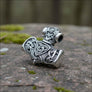 Wolves & Raven Mjolnir Pendant | 925 Sterling Silver Thor’s Hammer - Northlord