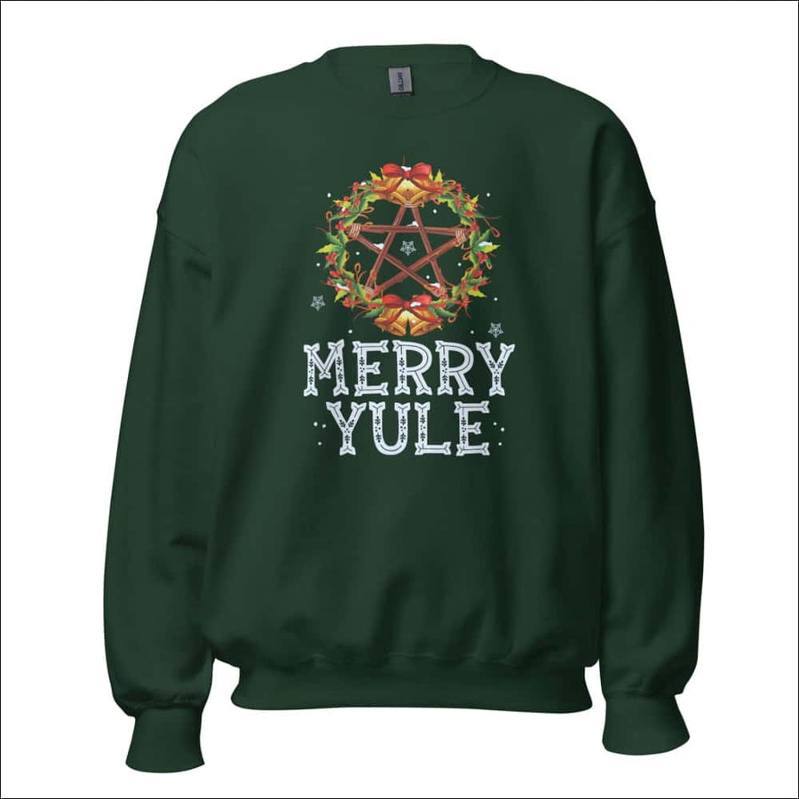 Women’s “Merry Yule” Crewneck Sweatshirt – Pagan Winter Solstice Sweater - Northlord